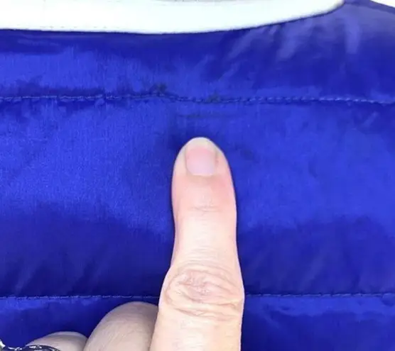 Marido Firenze | US 6 | Designer Goose Down Leather Trim Puffer Coat Jacket $590 Blue