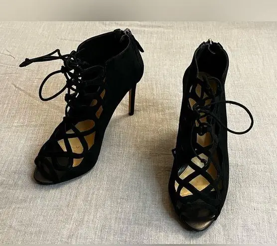Alexandre Birman Black Suede Caged Sandals