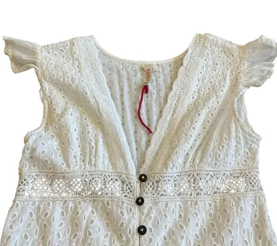 Raga Anthropologie Aviana WHite Eyelet Dress Maxi Cotton Size XS Women's NWOT