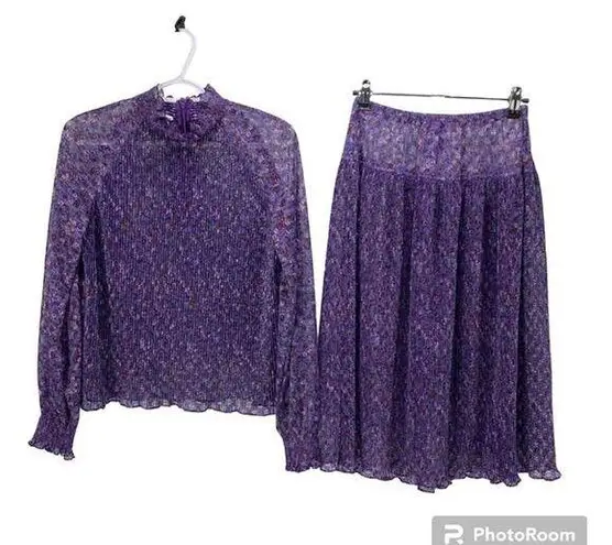 Vintage Liz Robert’s purple sheer top an skirt bohemian size M cottagecore Size M