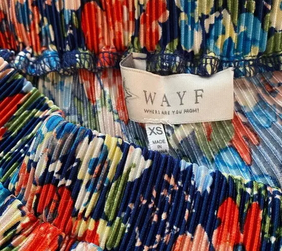 WAYF Floral Accordion Midi Skirt Multicolor XS