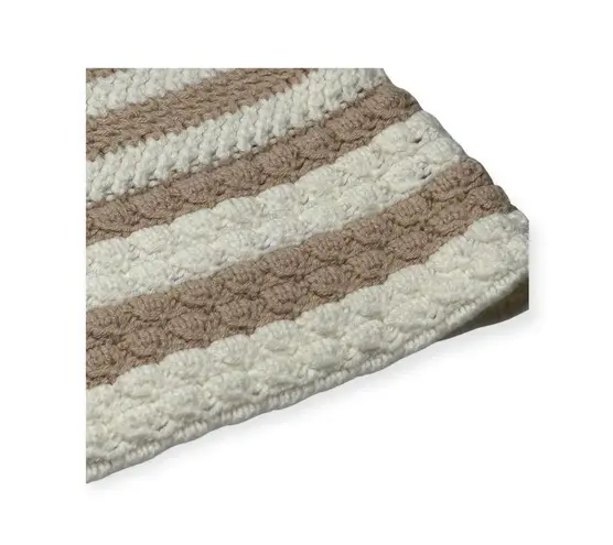 new House of Harlow 1960 𣓠Crochet Striped Bermuda Shorts 𣓠Almond White 𣓠Small