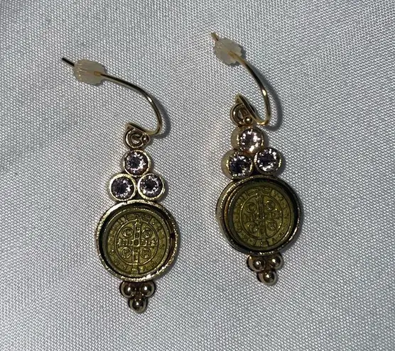 Authentic Virgins Saints & Angles (VSA) San Benito Lucia Dangle Earrings… Gold