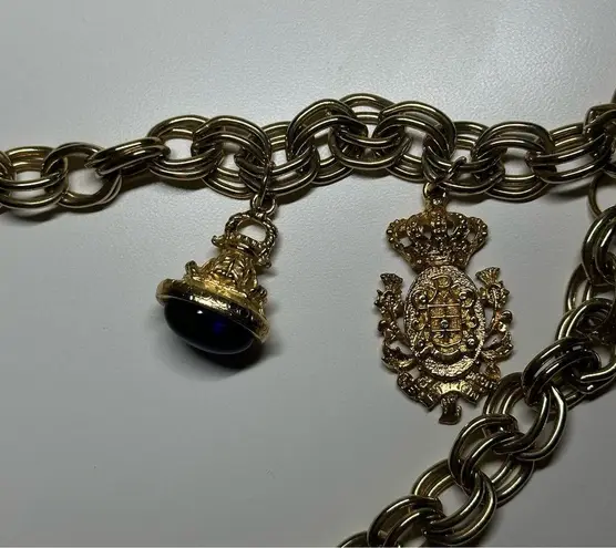 Vintage 1980s chain belt with charms Gold