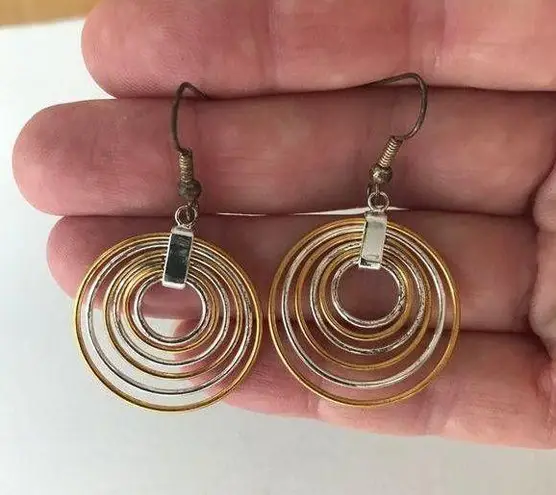 Open Cut Circular Earrings Retro Trendy Never Worn