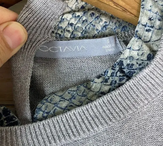 Octavia Gray Layered Blouse Cotton Sweater