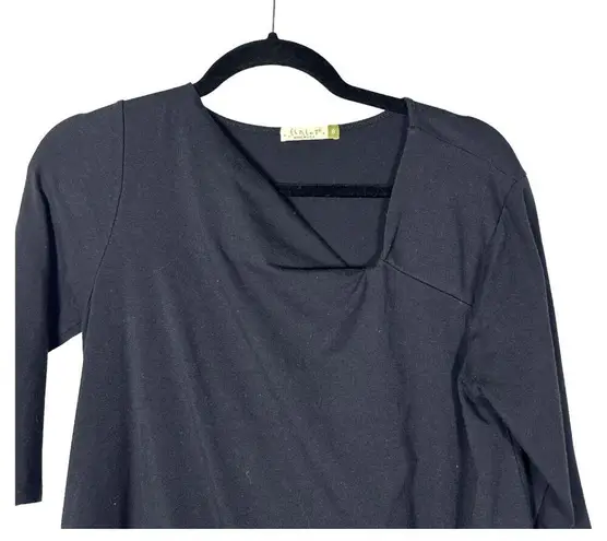 Chalet Black 3/4 Sleeve Tunic Blouse Size Small