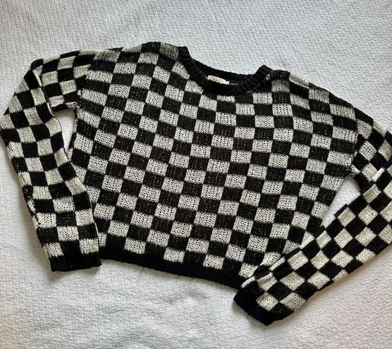 ALC Frank A.L.C. Remington Checkered Sweater Black White Knit