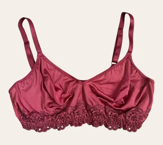90s vintage burgundy wine red lace bra by Olga