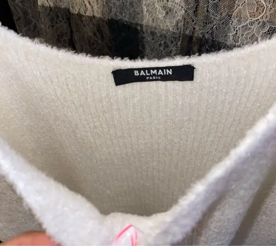 Balmain Strapped Velvet Mini Dress in Casse Blanc