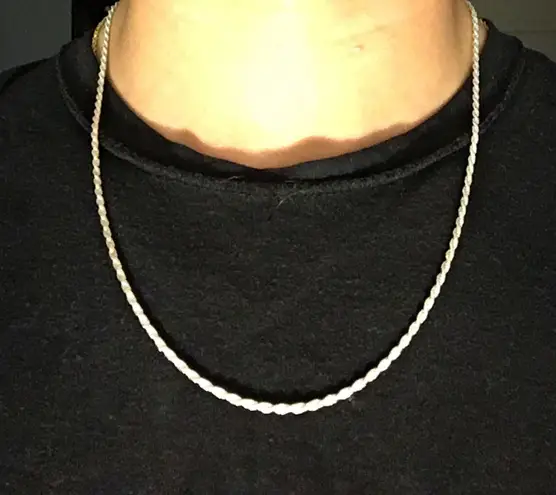 Solid Silver Chain Rope Chain 22in 2mm .925 Italy