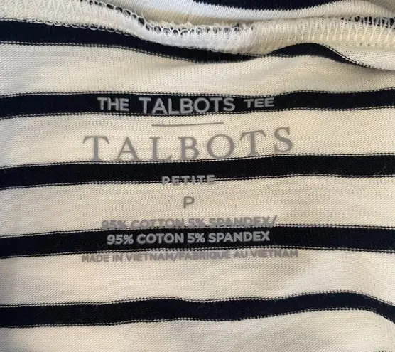 Talbots The Talbot Tee women's petite P black and white stripe turtleneck NWT