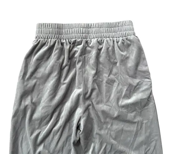 Missguided Gray/Silver Velour Wide Leg Elastic High Waistband Sweatpants Sz 6