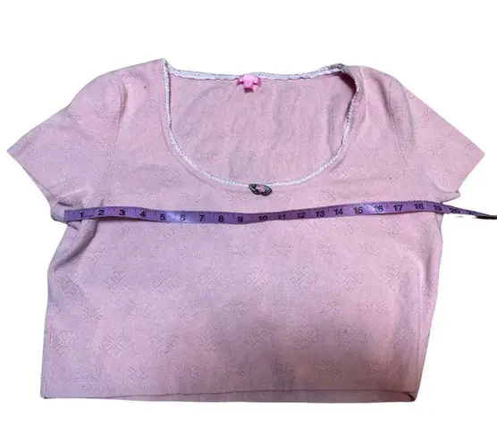 Dolls Kill Sugar Thrillz Pink Cottage Core 2X Crop Top