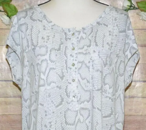 Entro Long Maxi Dress Gray Snakeskin Size M Sleeveless Casual Lounge Summer Beach