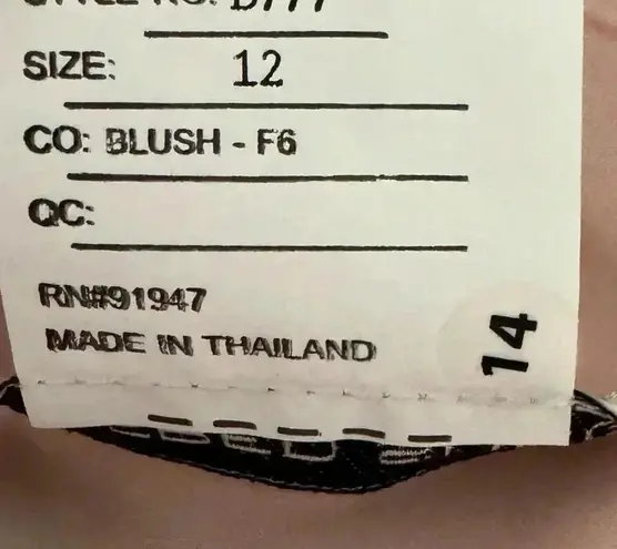 Alfred Sung NWT D777 Satin Twill V Neck Cocktail Dress In Blush Pink Size 12