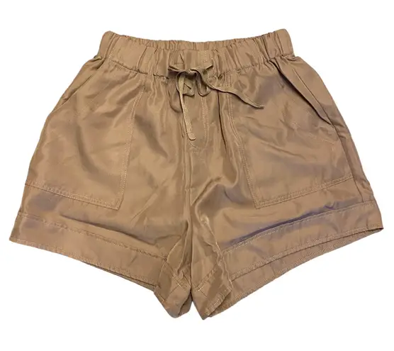 Zenana Outfitters Light Mocha Drawstring Shorts Size Medium NEW