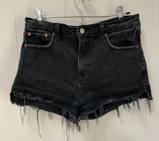 Abercrombie & Fitch The Mom Short High Rise Black Denim Shorts Size 29/8