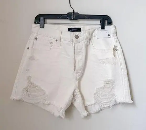 Aeropostale NWT  90's High Waist Cut-Off 4" Shorts in White, Size 8