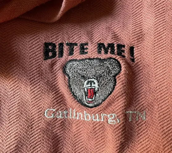 Vintage Bite Me Gatlinburg Tennessee XL Cal Cru Henley Polo Shirt Made USA Pink