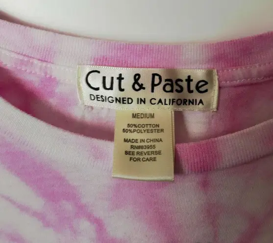 Cut & Paste Surf City Tie Dye T Shirt Crop Top Festival Tee Short Sleeve 50/50 M Size M