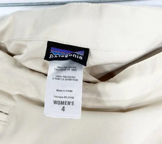 Patagonia  Size 4 Skort Skirt Tan Shots Mini Solid Zipper Pocket Womens 1585