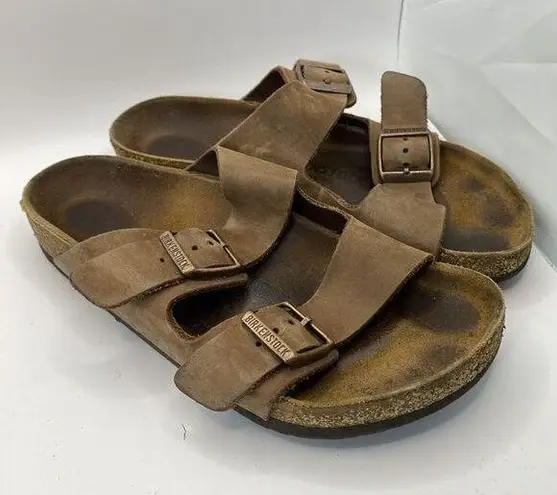 Birkenstock  Slides Womens EU 36 US 5 Arizona Birko-Flor Sandal Brown - some wear