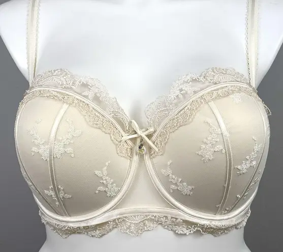 Honey Birdette Daisy Balconette Bra US 40G Padded Lined Molded Underwire Ivory Size undefined