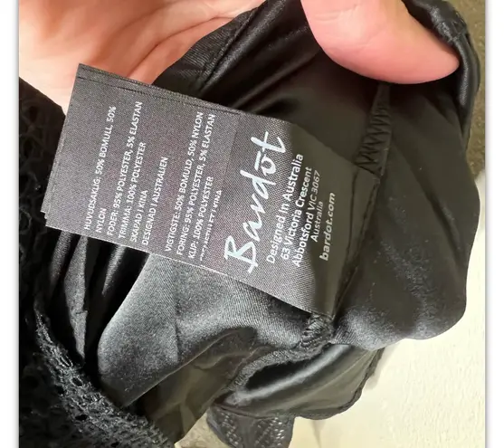 Bardot NWT Ariana Dress 6 Black Eyelet Fit & Flare High Low V-Neck Lace Casual