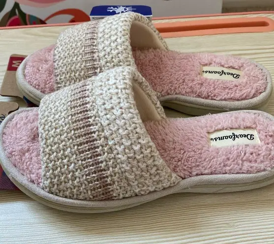 Dearfoams Ombre Stripe Pool Slide Slippers