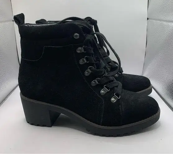 Caslon  Jadey Water Resistant Bootie, Black Suede, Womens Various Size 8.5 EUC