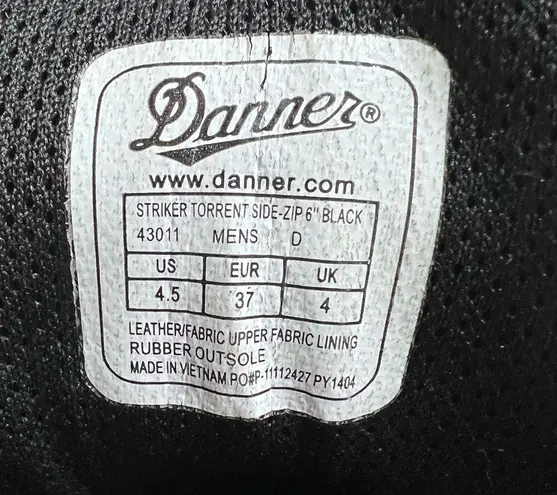 Danner Striker Torrent Gortex 6” Leather Side zip boots size 37 black