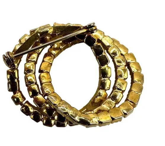 Vintage Purple & Clear Rhinestone Triple Circle Brooch