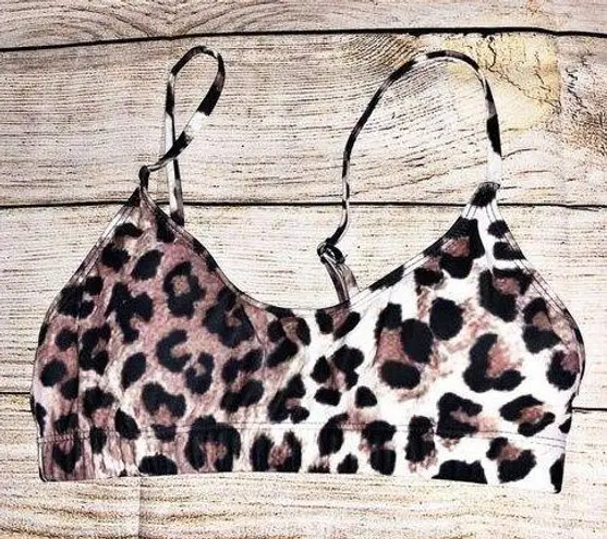 Leopard Print Shelf Bikini Top Size M Size M