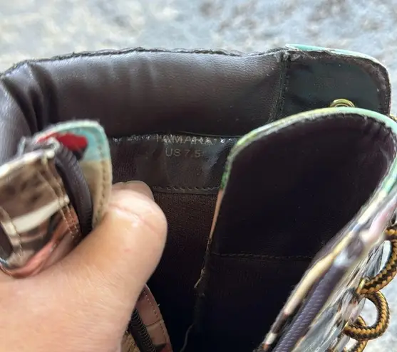 Scene Audrey Hepburn Vintage Photo Collage Platform Boots 7.5