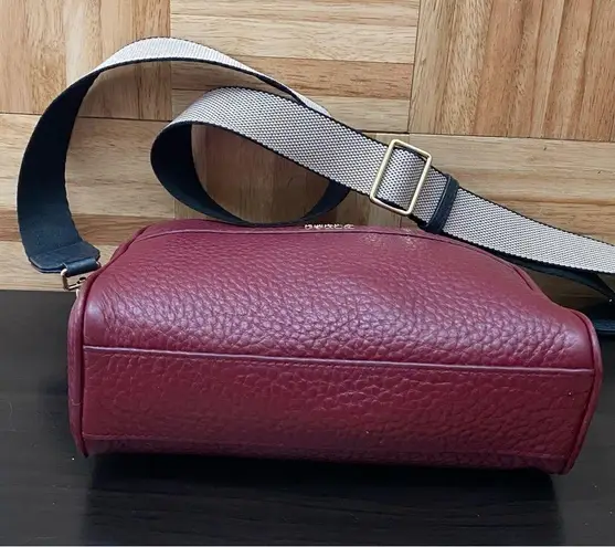 Furla Avril BAPWAVR Burgundy Wine Pebbled Leather Guitar Strap Crossbody Bag