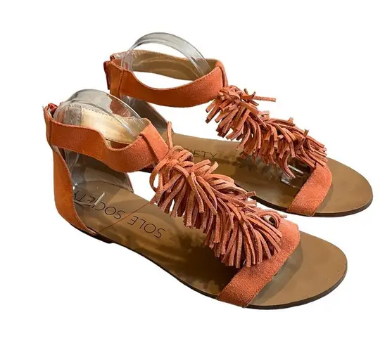 Sole Society  Koa Fringe Sandals, Sz 8.5