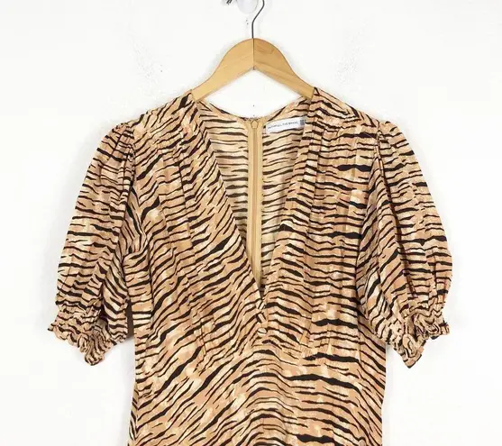 Faithfull the Brand Marie Louise Midi Dress Medium Wyldie Tiger Animal Print
