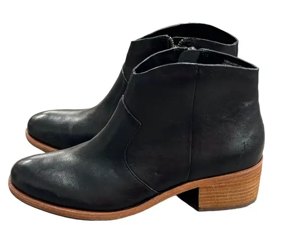 Kork-Ease  Casper Black Leather Block Heel Ankle Boots Women’s Size 10M