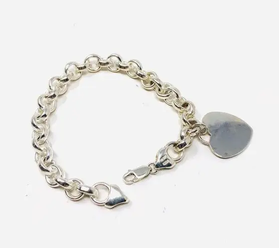 Sterling Silver ❤️heart❤️ pendant bracelet, 19.2g