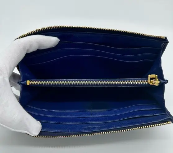 Miu Miu Navy Continental Leather Wallet