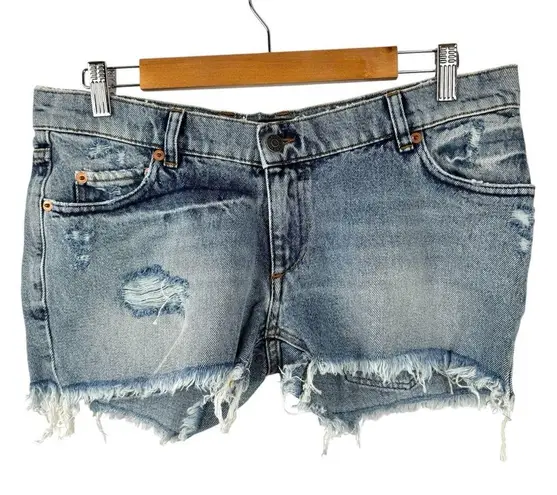 NWT Free People X SER.O.YA Lyle Shorts Denim in Sorrento Size 29 Distressed Blue