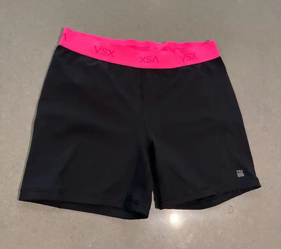 VSX Victoria Secret Sport Shorts Womens Large Black Pink Athletic Gym