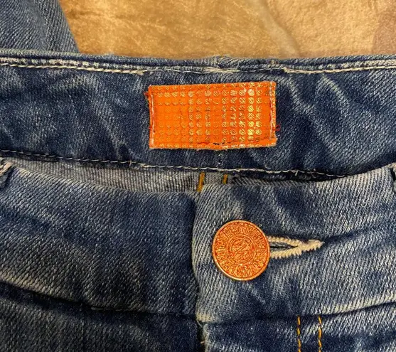 MOTHER Denim High Waisted Looker Jeans, Distressed Ripped Light Blue Wash, 25