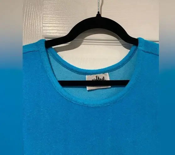 NWOT Metropolitan Size L Bright Blue Terry Cloth Tank Sun Dress Coverup Pockets Size L