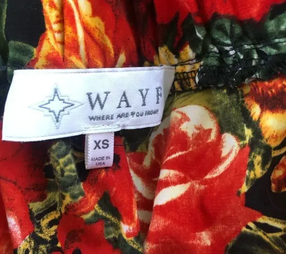 WAYF Floral Print Wide Leg Pull On Pants Palazzo