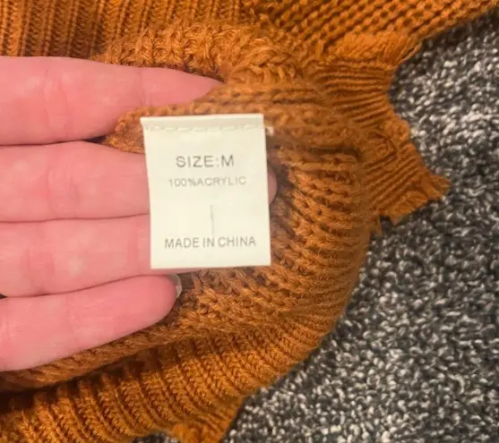 Distressed sweater/cold shoulder Orange Size M