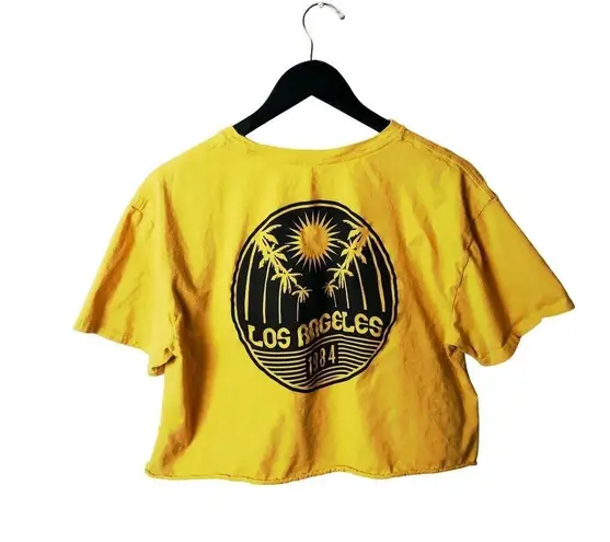 Rush Oversized Cold California Los Angeles T Shirt Palm Tree Raw Hem Large L