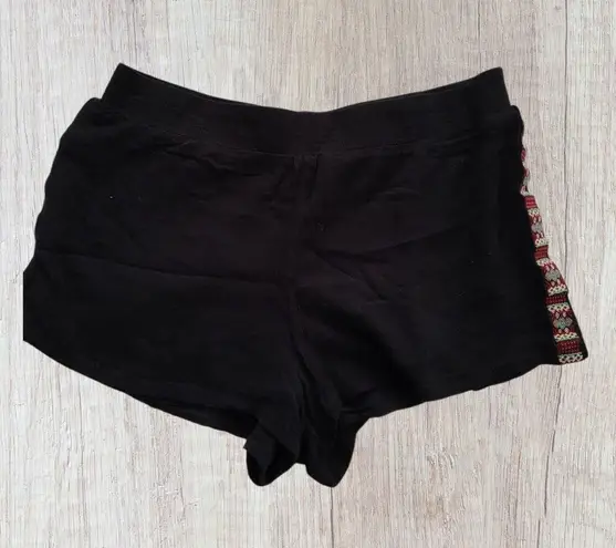 LA Hearts black shorts with multicolor pattern on sides 