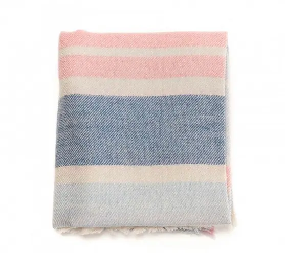 Barbour NWT Pink, blue and cream Freya wrap scarf